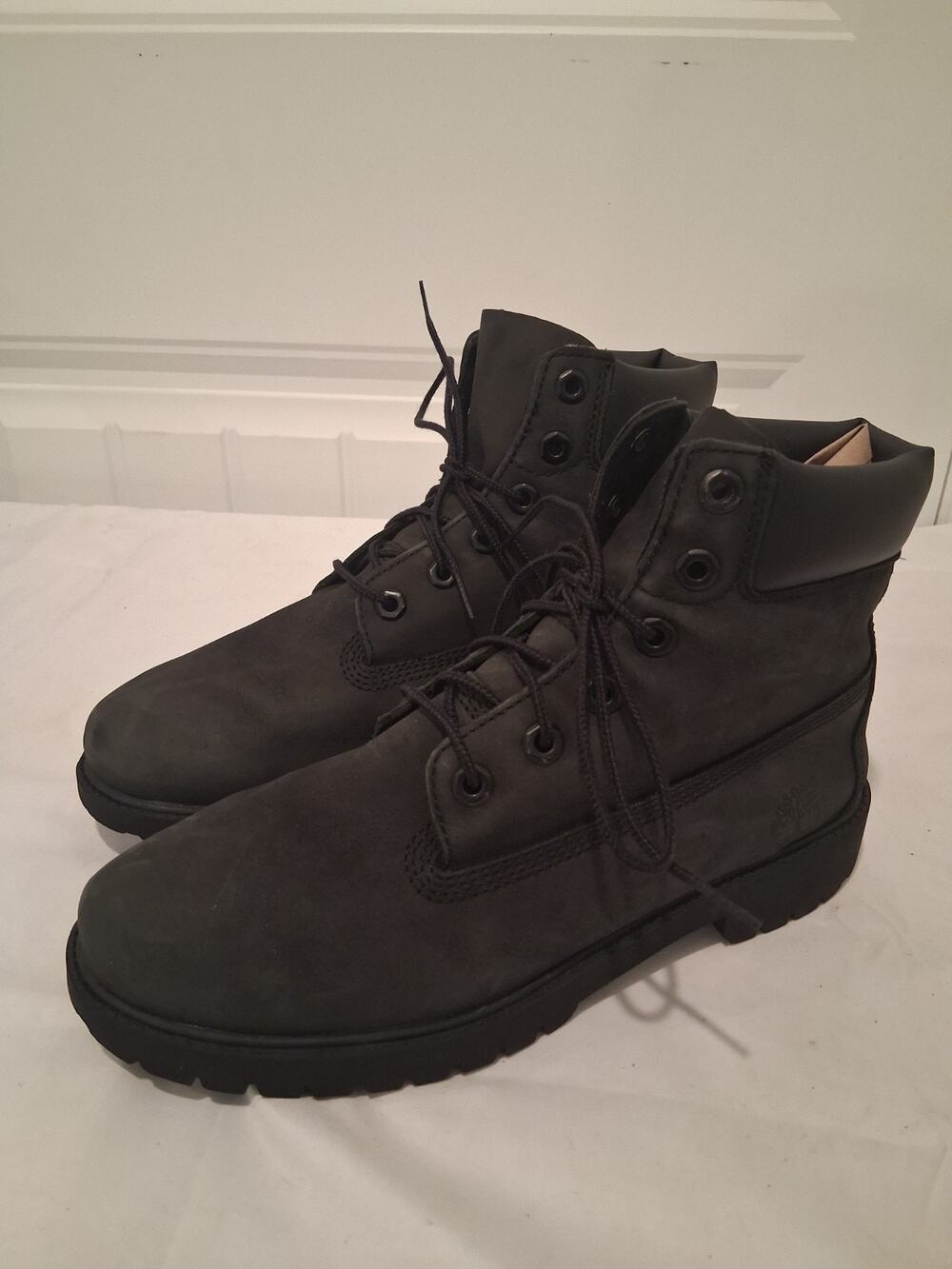 Timberland 6" Premium Black Waterproof Boots A2825 Size 6.5Y / Women 8 NO INSOLE
